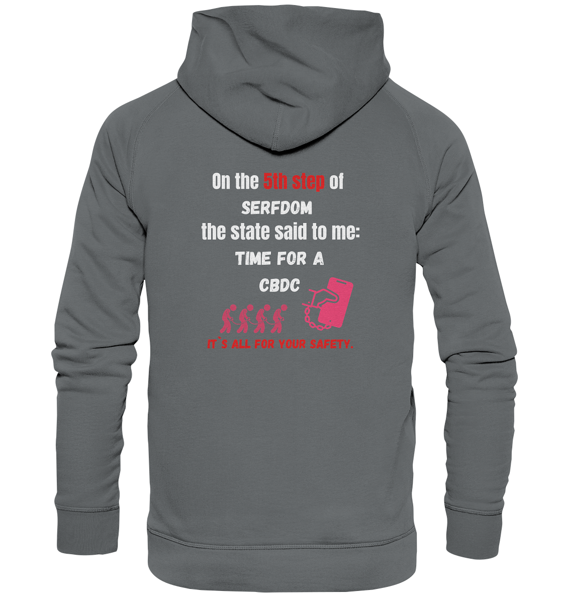 5th step of serfdom - TIME FOR A CBDC - RÜCKENDRUCK (Herren, Men) - Basic Unisex Hoodie