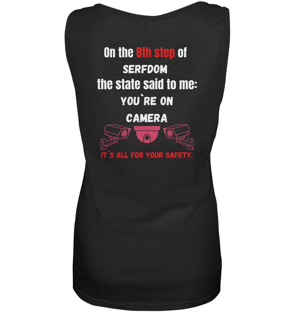 8th step of serfdom the state said to me: YOU`RE ON CAMERA # RÜCKENDRUCK # (Ladies Collection 21% Rabatt bis zum Halving 2024) - Ladies Tank-Top