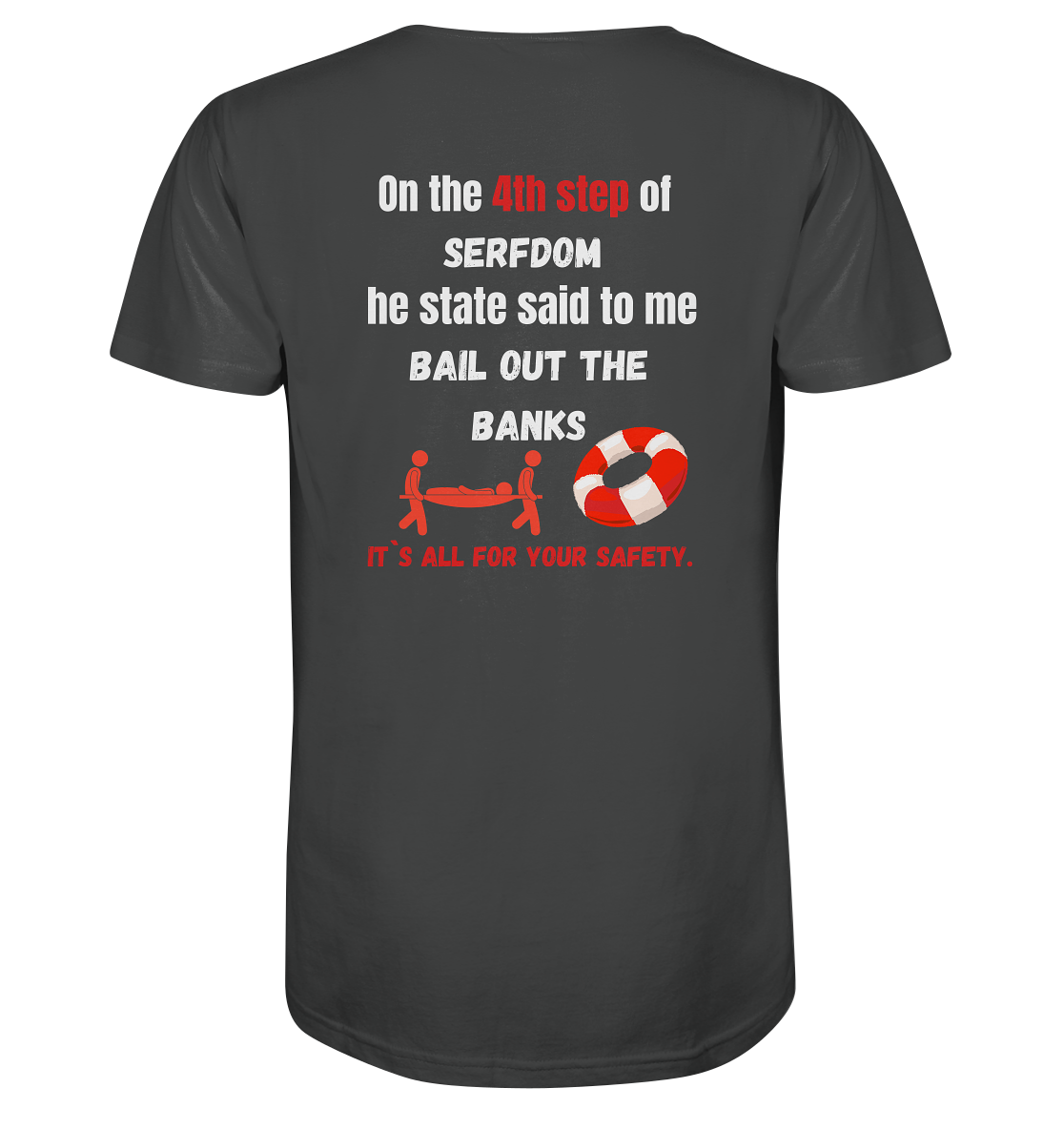 4th step of serfdom - BAIL OUT THE BANKS - RÜCKENDRUCK (Herren, Men) - Organic Shirt
