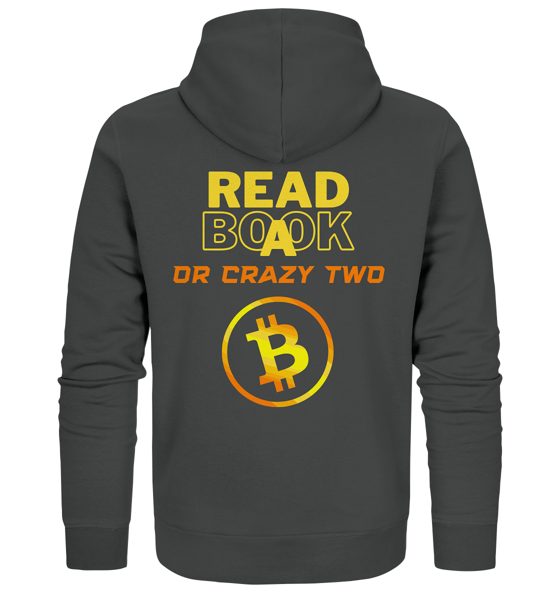 READ A BOOK or CRAZY TWO - (Schrift "crazy" in orange) - Organic Zipper