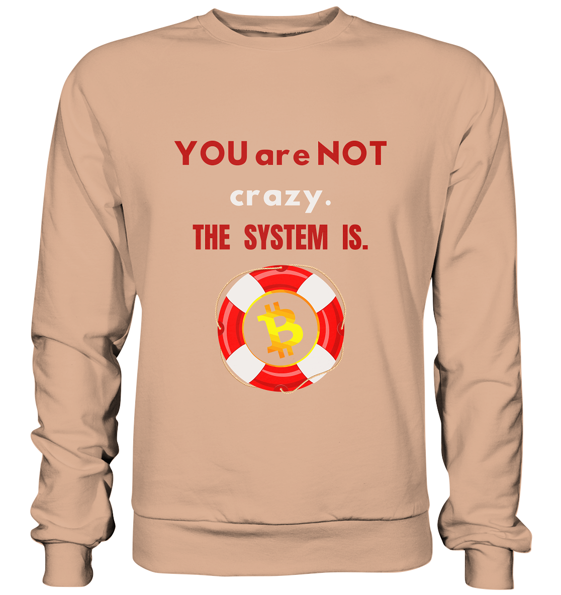 YOU are NOT crazy, THE SYSTEM IS. (BTC Rettungsring) - Basic Sweatshirt