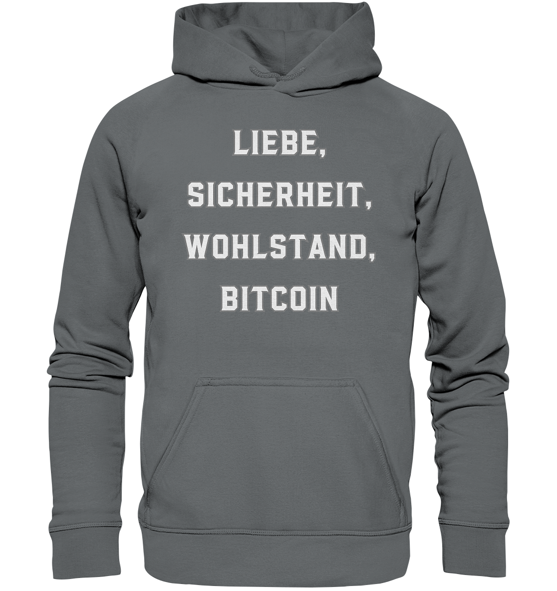 LIEBE, SICHERHEIT, WOHLSTAND, BITCOIN - Ladies Collection - Basic Unisex Hoodie