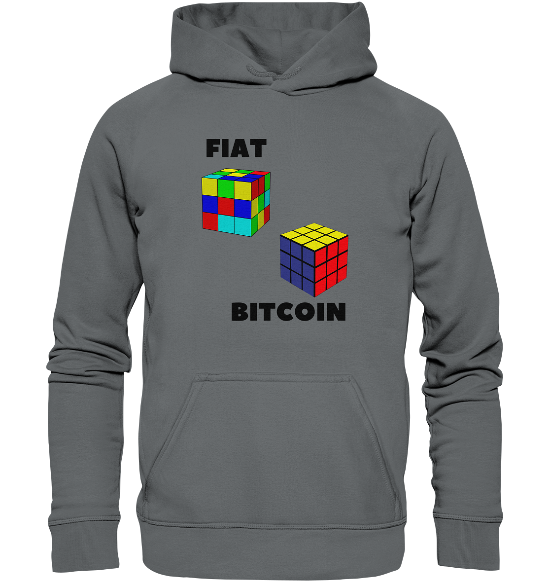 FIAT Cube & BITCOIN Cube - gerade Variante (Ladies Collection 21% Rabatt bis zum Halving 2024) - Basic Unisex Hoodie