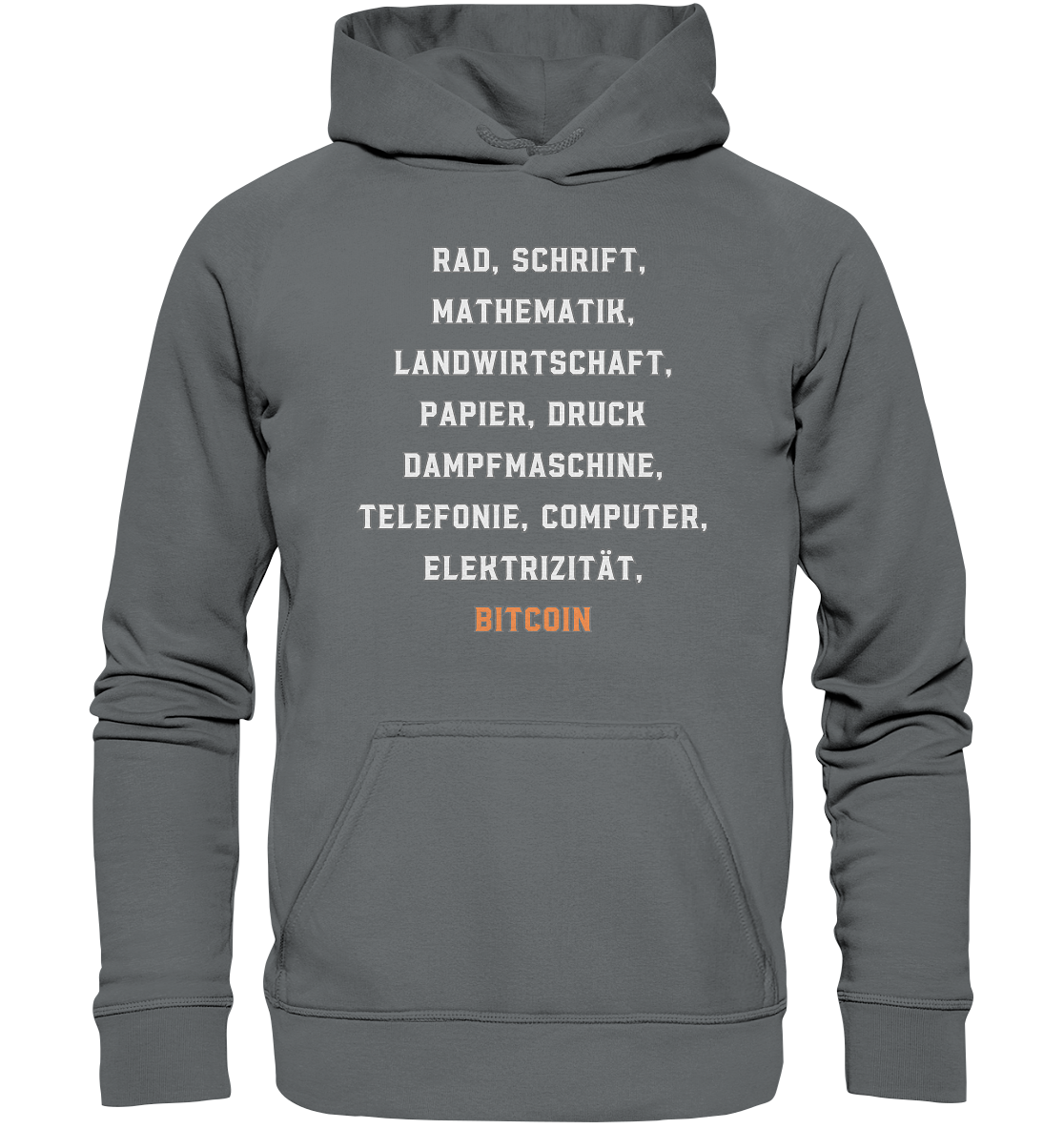 Erfindungen vom Rad bis zu BITCOIN - Basic Unisex Hoodie
