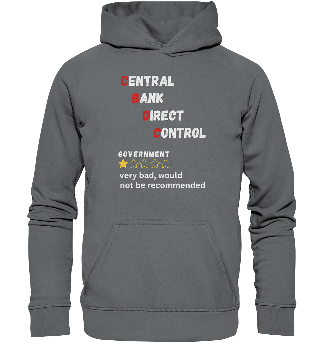CENTRAL BANK DIRECT CONTROL - GOVERNMENT...not be recommended - STUDY BITCOIN - Basic Unisex Hoodie