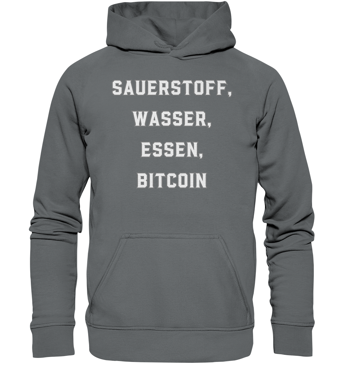 SAUERSTOFF, WASSER, ESSEN, BITCOIN- Ladies Collection - Basic Unisex Hoodie