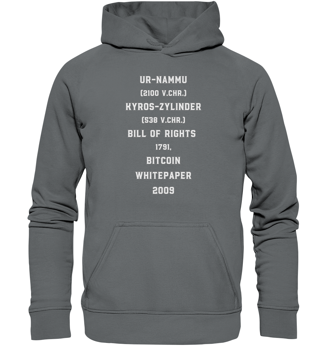 UR-NAMMU, KYROS-ZYLINDER, BILL OF RIGHTS, BITCOIN WHITEPAPER - Basic Unisex Hoodie