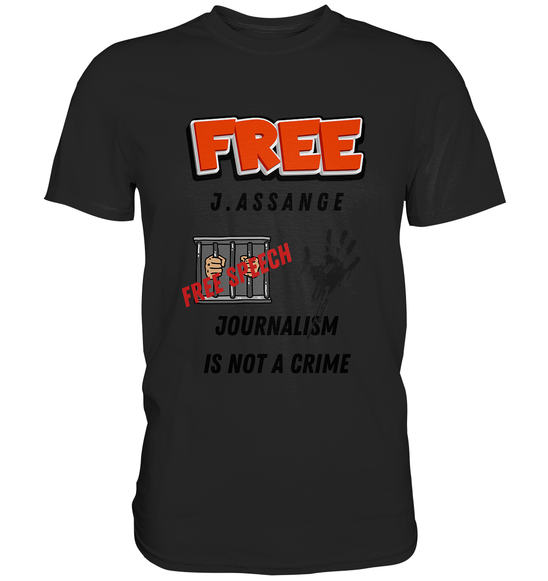 FREE J.ASSANGE - JOURNALISM IS NOT A CRIME, FREE SPEECH (2 GRAFIKEN) - Classic Shirt