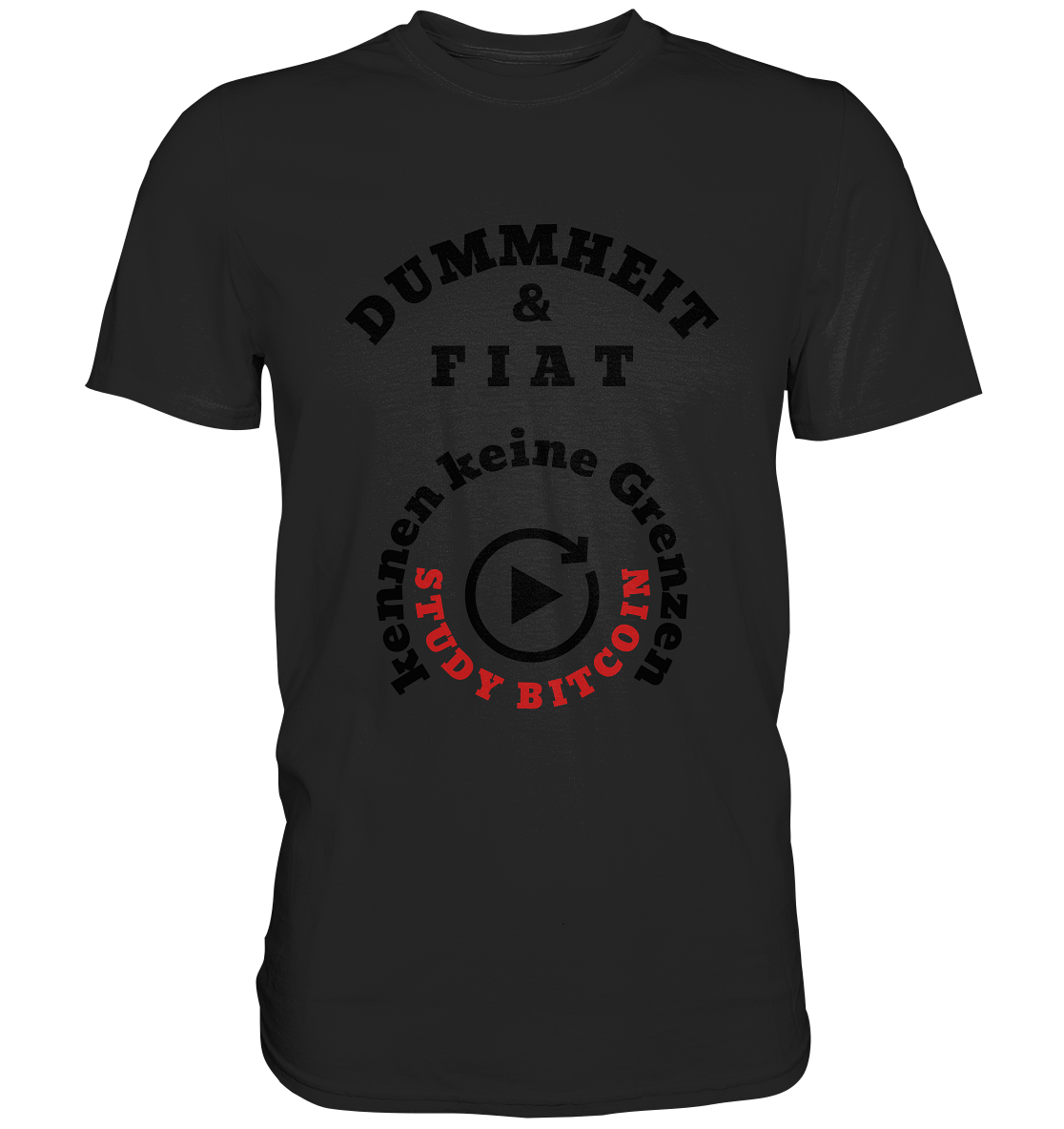 DUMMHEIT & FIAT kennen keine Grenzen - STUDY BITCOIN (rund in rund) - Classic Shirt