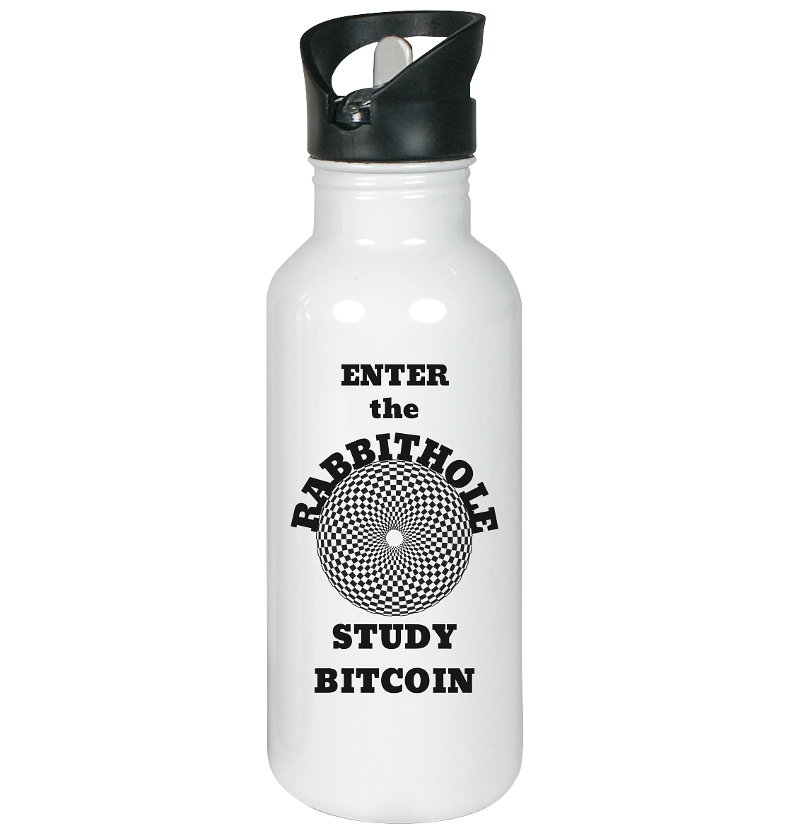 ENTER the RABBITHOLE - STUDY BITCOIN - Edelstahl-Trinkflasche