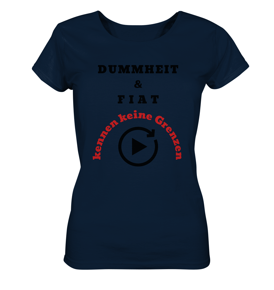 DUMMHEIT & FIAT kennen keine Grenzen (ROT) # PLAYBUTTON UNENDLICH # (Ladies Collection 21% Rabatt bis zum Halving 2024) - Ladies Organic Basic Shirt