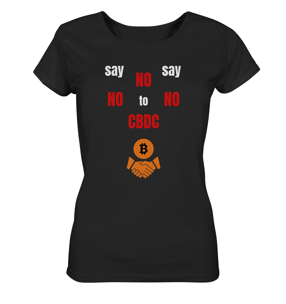 SAY NO NO NO to CBDC - (Ladies Collection 21% Rabatt bis zum Halving 2024) - Ladies Organic Basic Shirt
