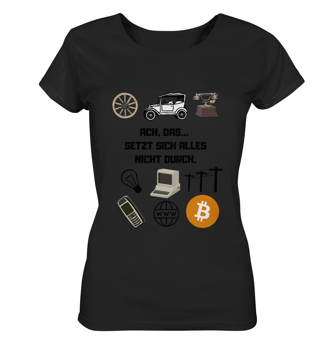 ACH, DAS... SETZT SICH ALLES NICHT DURCH. (Grafiken, BTC Symbol) - LADIES COLLECTION 21% automat. Rabatt bis zum Halving 2024 - Ladies Organic Basic Shirt