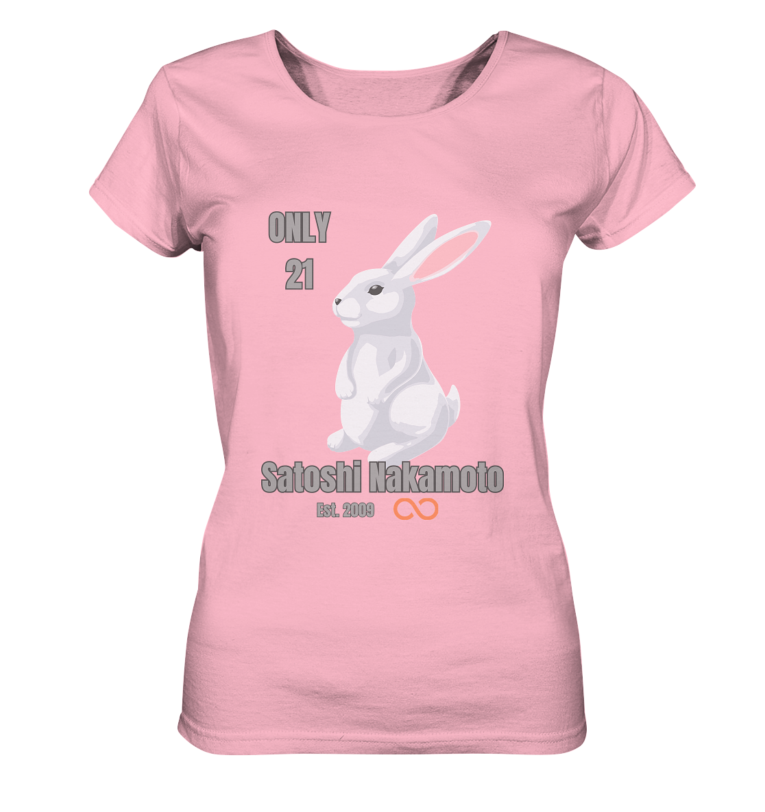 SATOSHI NAKAMOTO Est. 2009 (unendlich) ONLY 21- LADIES COLLECTION 21% automat. Rabatt bis zum Halving 2024 - Ladies Organic Basic Shirt