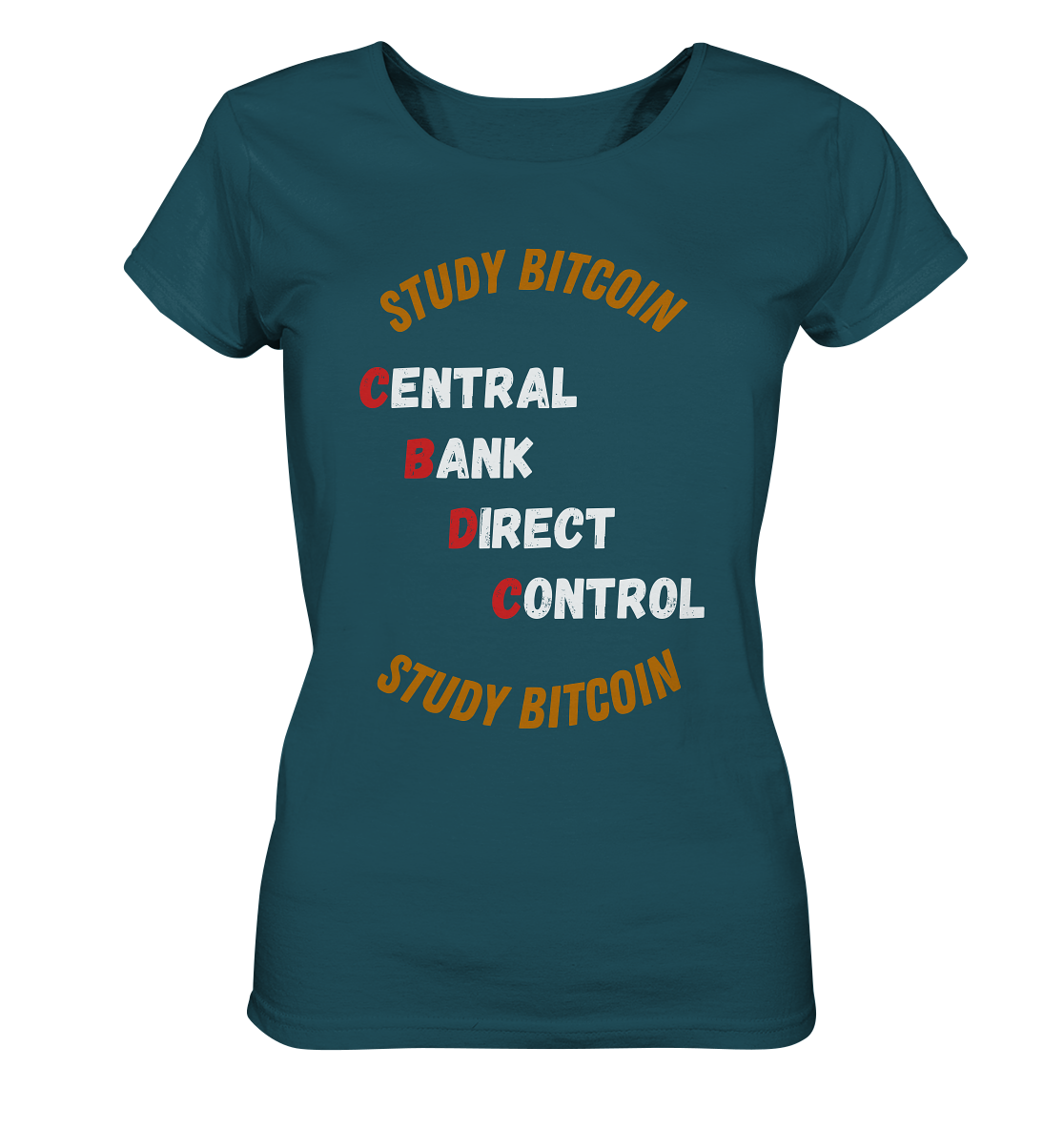 CENTRAL BANK DIRECT CONTROL - STUDY BITCOIN (Ladies Collection 21% Rabatt bis zum Halving 2024) - Ladies Organic Shirt