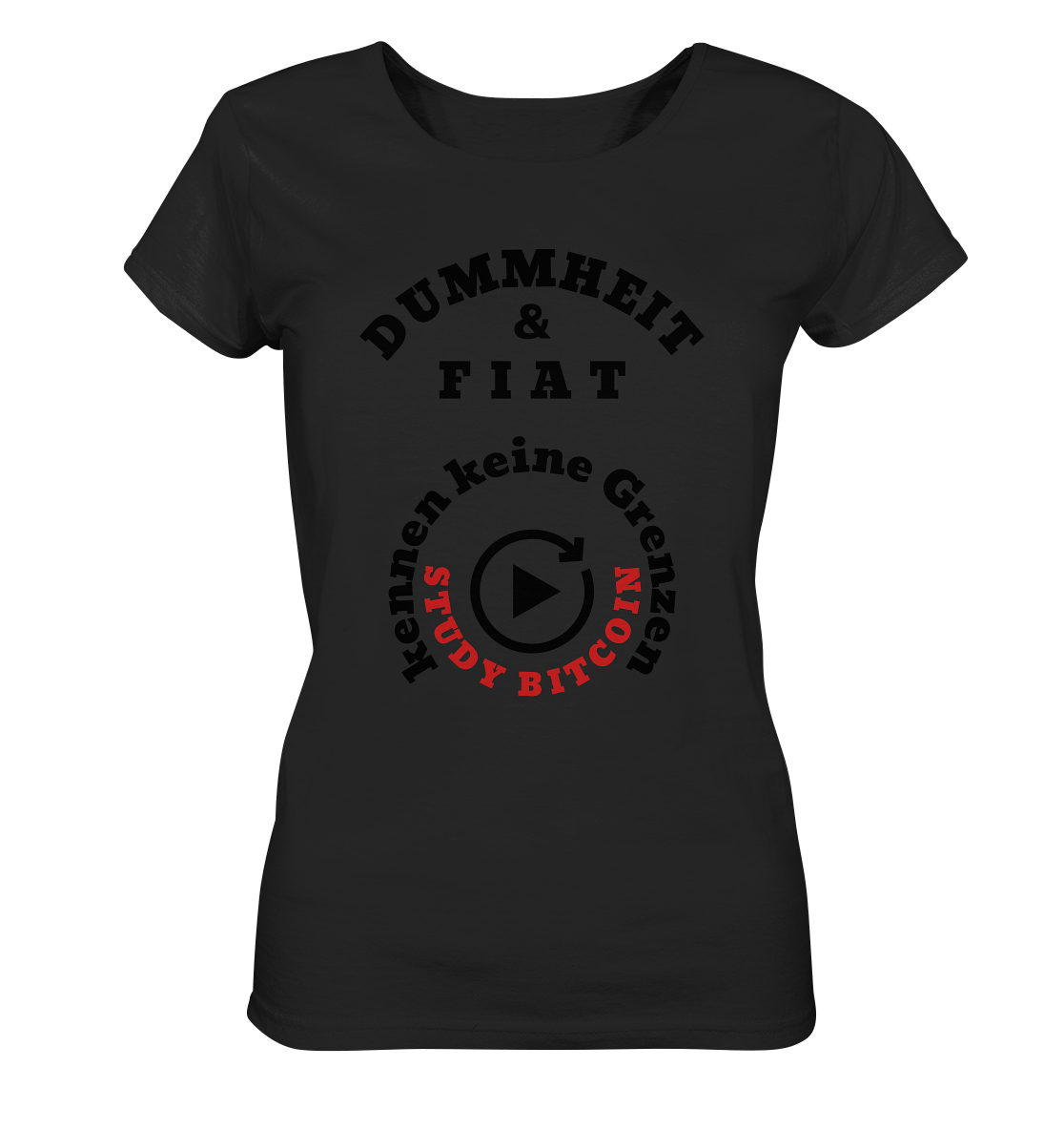 DUMMHEIT & FIAT kennen keine Grenzen - STUDY BITCOIN (rund in rund) # ENDLOS-PLAYBUTTON - Ladies Collection 21% Rabatt bis zum Halving 2024 - Ladies Organic Shirt