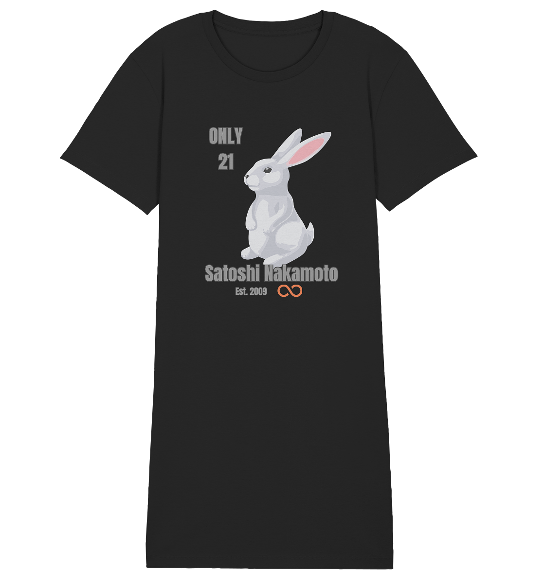 SATOSHI NAKAMOTO Est. 2009 (unendlich) ONLY 21- LADIES COLLECTION 21% automat. Rabatt bis zum Halving 2024 - Ladies Organic Shirt Dress