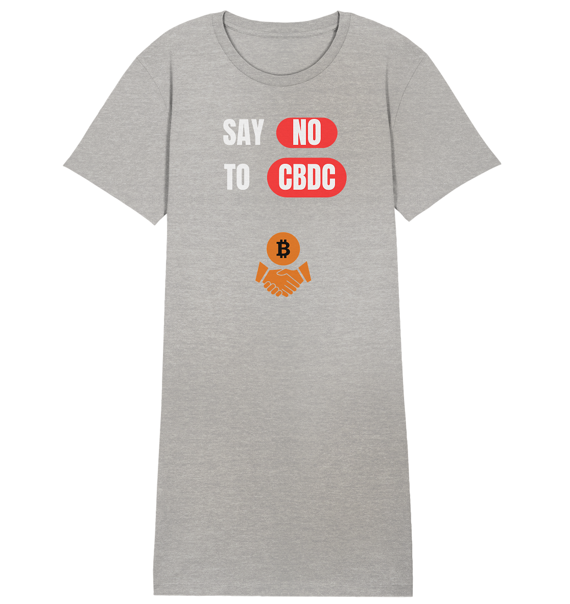 SAY NO TO CBDC - Variante (Ladies Collection 21% Rabatt bis zum Halving 2024) - Ladies Organic Shirt Dress