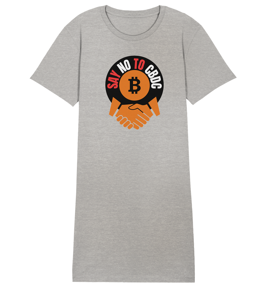 SAY NO TO CBDC - handshake (Ladies Collection 21% Rabatt bis zum Halving 2024) - Ladies Organic Shirt Dress