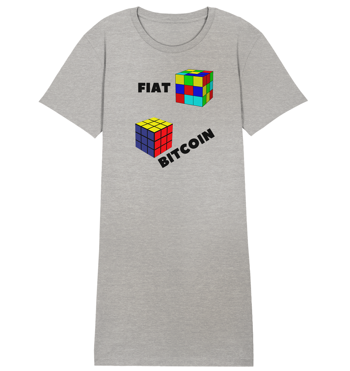 FIAT Cube Bitcoin Cube (Ladies Collection 21% Rabatt bis zum Halving 2024) - Ladies Organic Shirt Dress