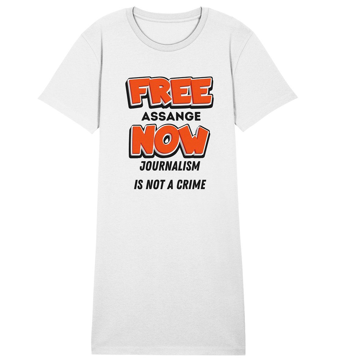 FREE ASSANGE NOW - JOURNALISM IS NOT A CRIME (Ladies Collection 21% Rabatt bis zum Halving 2024) - Ladies Organic Shirt Dress