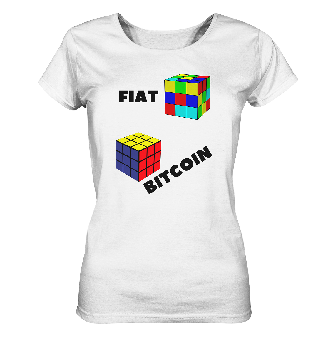 FIAT Cube Bitcoin Cube (Ladies Collection 21% Rabatt bis zum Halving 2024) - Ladies Organic Shirt