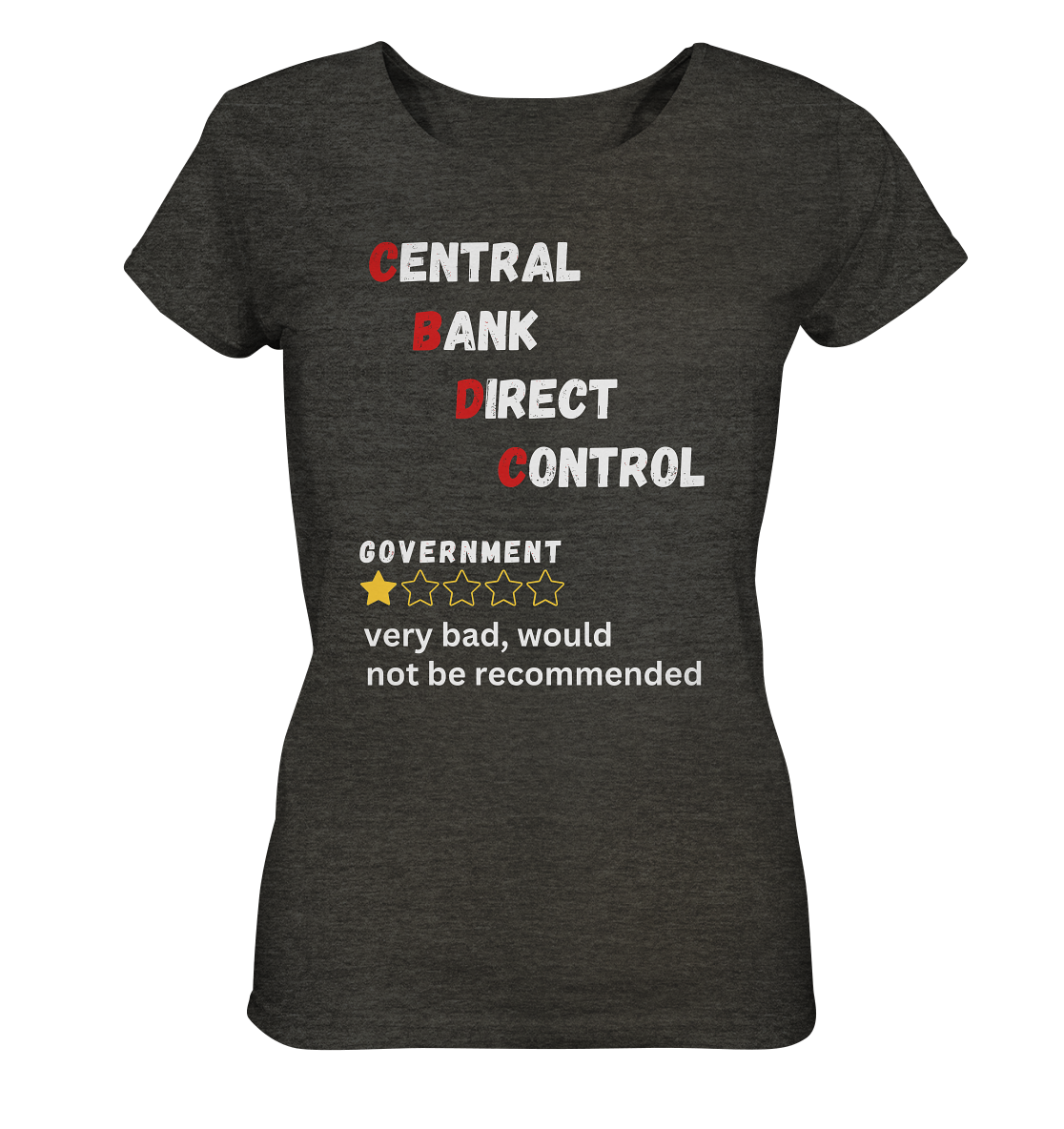 CENTRAL BANK DIRECT CONTROL - Government... not be recommended (Ladies Collection 21% Rabatt bis zum Halving 2024) - Ladies Organic Shirt (meliert)