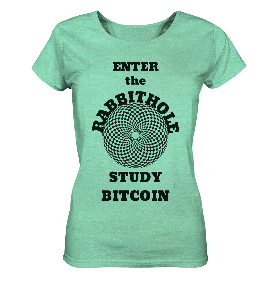 ENTER the RABBITHOLE - STUDY BITCOIN # Ladies Collection 21% Rabatt bis zum Halving 2024 - Ladies Organic Shirt (meliert)