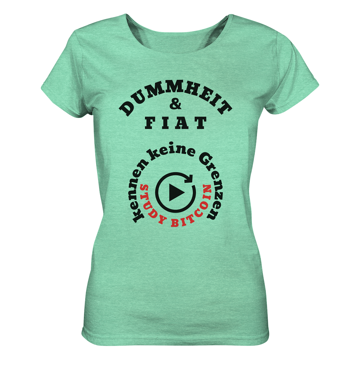 DUMMHEIT & FIAT kennen keine Grenzen - STUDY BITCOIN (rund in rund) # ENDLOS-PLAYBUTTON - Ladies Collection 21% Rabatt bis zum Halving 2024 - Ladies Organic Shirt (meliert)