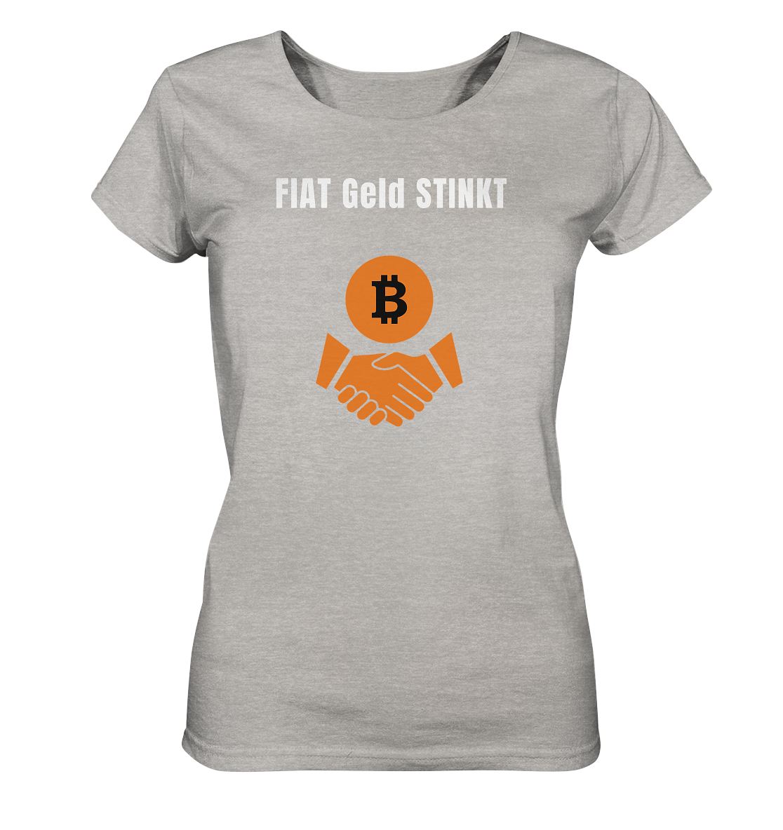 FIAT Geld STINKT (Ladies Collection 21% Rabatt bis zum Halving 2024) - Ladies Organic Shirt (meliert)