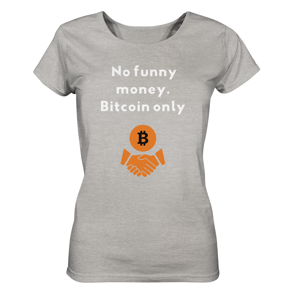 No funny money. Bitcoin only (Ladies Collection 21% Rabatt bis zum Halving 2024) - Ladies Organic Shirt (meliert)