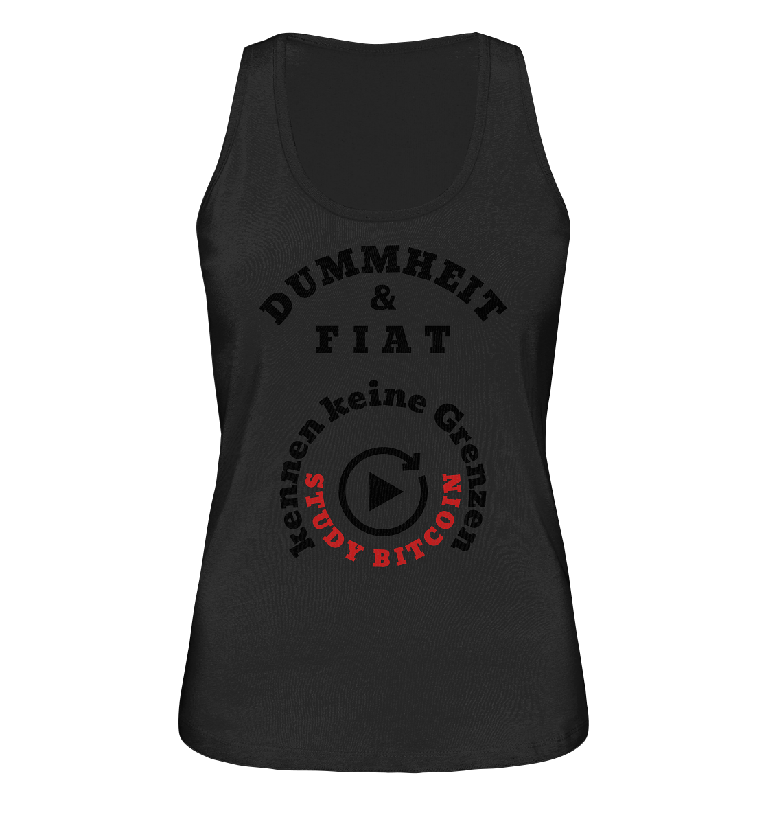 DUMMHEIT & FIAT kennen keine Grenzen - STUDY BITCOIN (rund in rund) # ENDLOS-PLAYBUTTON - Ladies Collection 21% Rabatt bis zum Halving 2024 - Ladies Organic Tank-Top