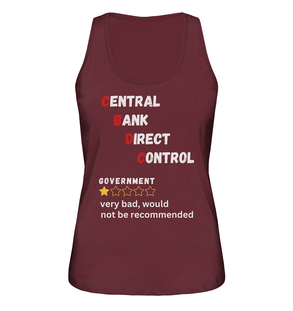 CENTRAL BANK DIRECT CONTROL - Government... not be recommended (Ladies Collection 21% Rabatt bis zum Halving 2024) - Ladies Organic Tank-Top