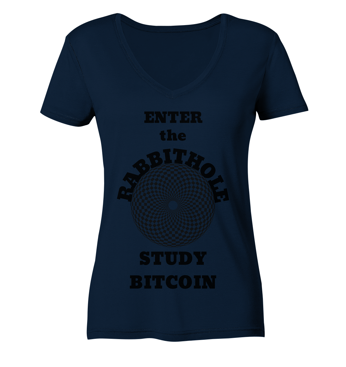 ENTER the RABBITHOLE - STUDY BITCOIN # Ladies Collection 21% Rabatt bis zum Halving 2024 - Ladies Organic V-Neck Shirt