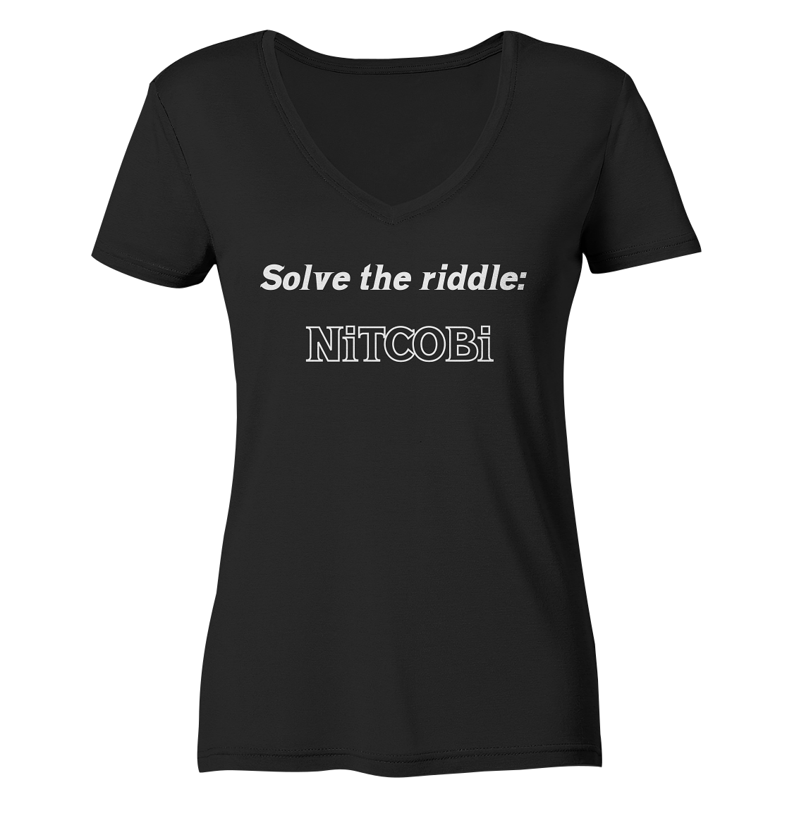 SOLVE THE RIDDLE - NiTCOBi (Ladies) - Ladies Organic V-Neck Shirt