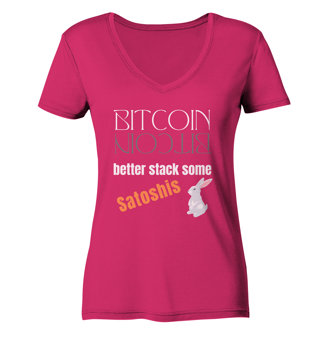 BITCOIN better stack some Satoshis - LADIES COLLECTION 21% automat. Rabatt bis zum Halving 2024 - Ladies Organic V-Neck Shirt