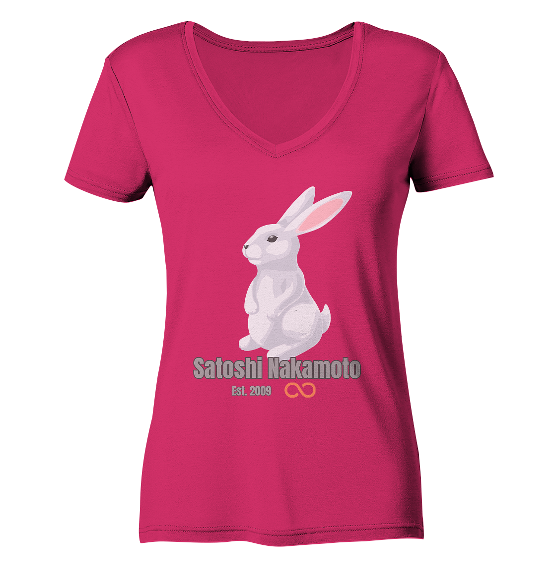 SATOSHI NAKAMOTO Est. 2009 (unendlich) - LADIES COLLECTION 21% automat. Rabatt bis zum Halving 2024 - Ladies Organic V-Neck Shirt