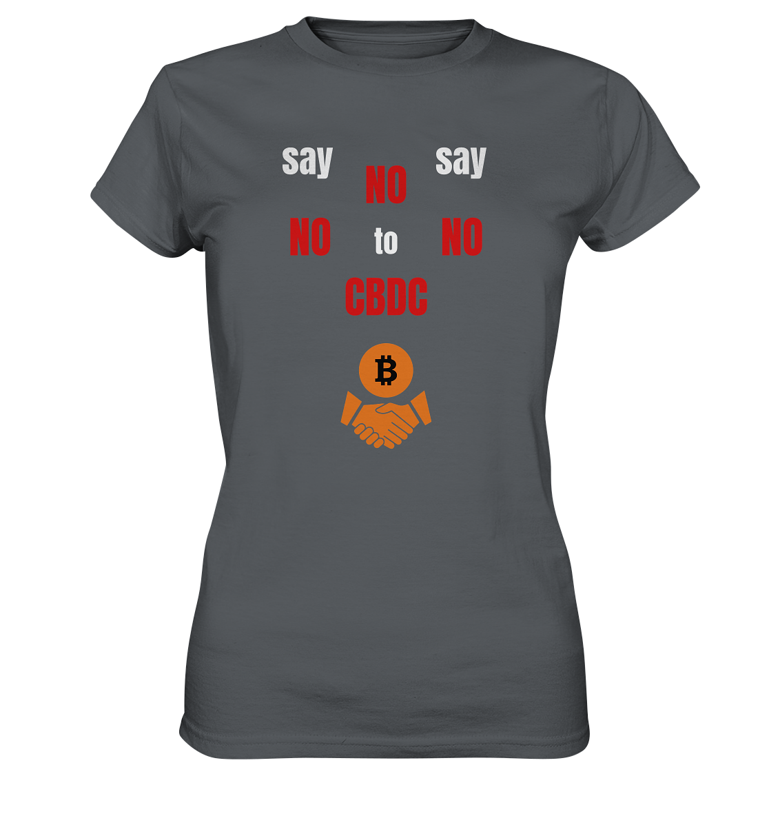 SAY NO NO NO to CBDC - (Ladies Collection 21% Rabatt bis zum Halving 2024) - Ladies Premium Shirt