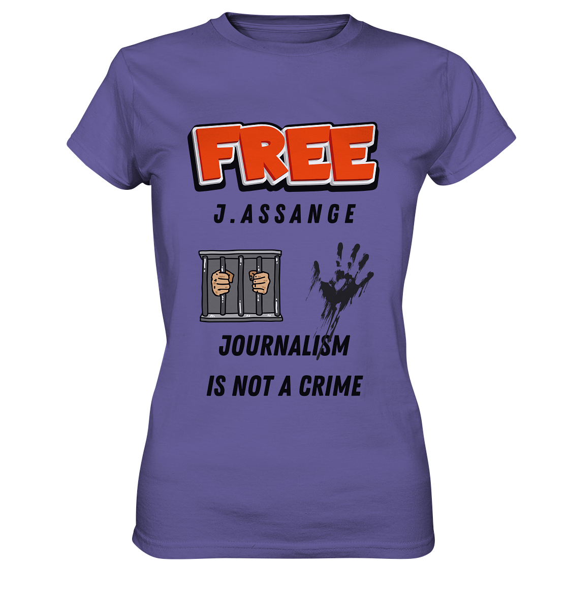 FREE J. ASSANGE - JOURNALISM IS NOT CRIME (2 Grafiken) - Ladies Collection 21% Rabatt bis zum Halving 2024) - Ladies Premium Shirt