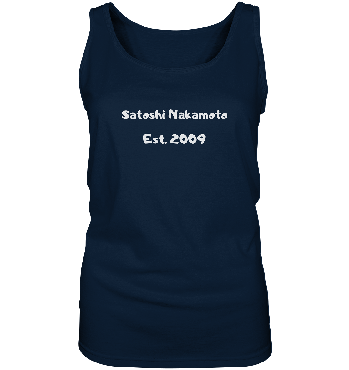 SATOSHI NAKAMOTO Est. 2009 (Signatur pur) - LADIES COLLECTION 21% automat. Rabatt bis zum Halving 2024 - Ladies Tank-Top