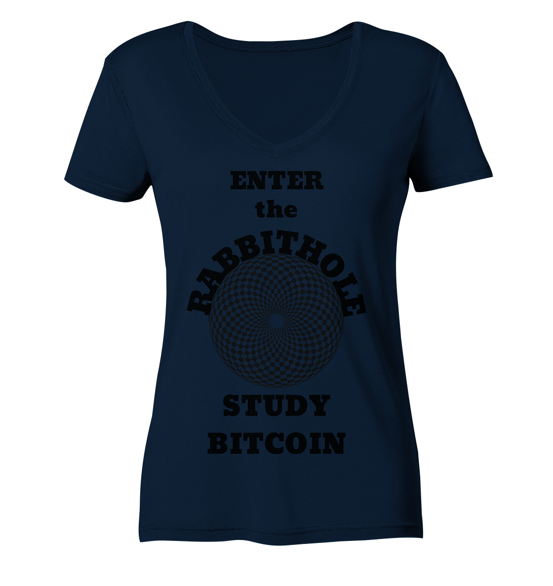 ENTER the RABBITHOLE - STUDY BITCOIN # Ladies Collection 21% Rabatt bis zum Halving 2024 - Ladies V-Neck Shirt