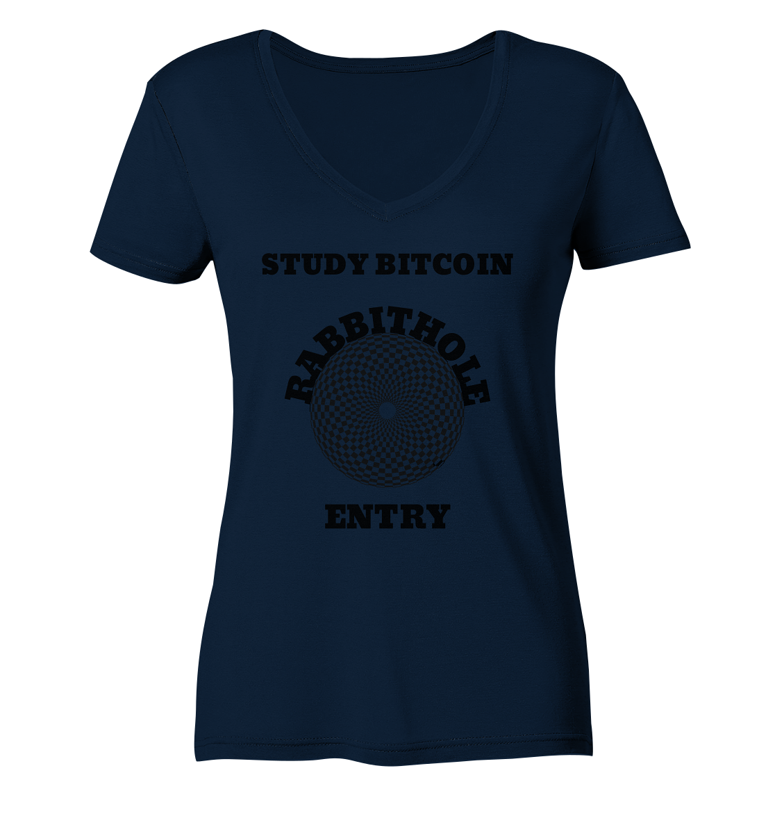 STUDY BITCOIN - RABBITHOLE ENTRY # Ladies Collection 21% Rabatt bis zum Halving 2024 - Ladies V-Neck Shirt
