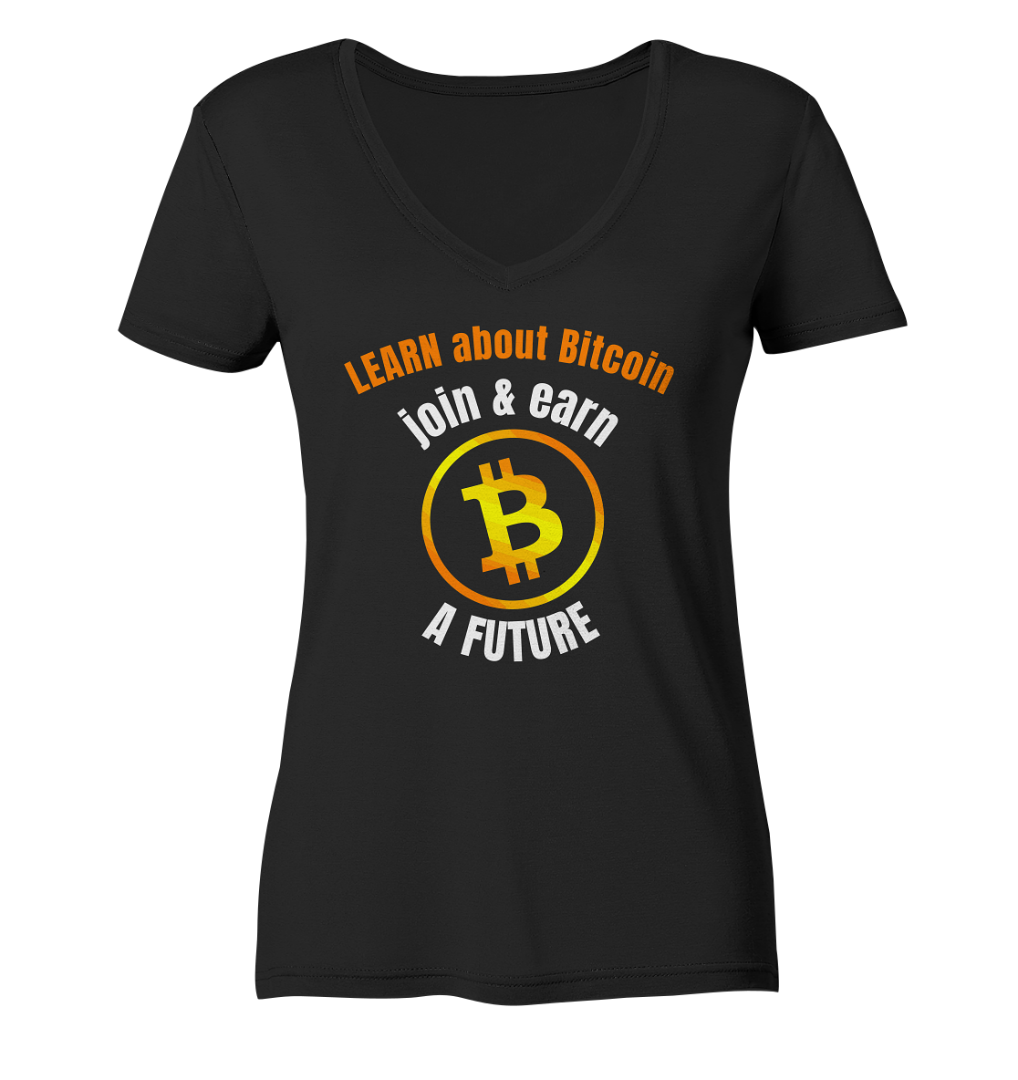 LEARN about BITCOIN join & earn A FUTURE - Ladies collection - Ladies V-Neck Shirt