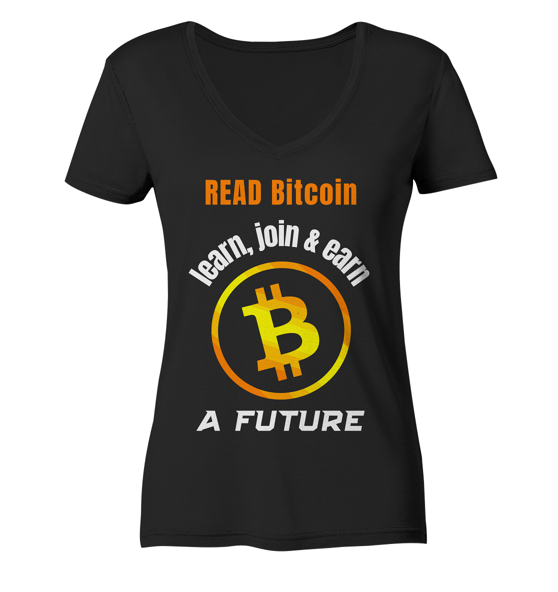 READ BITCOIN learn, join & earn A FUTURE - Var. Ladies collection - Ladies V-Neck Shirt