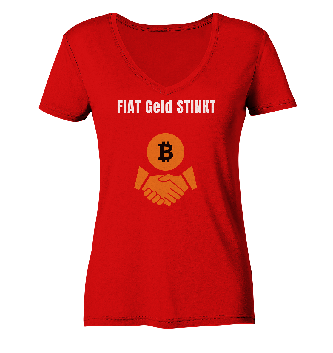 FIAT Geld STINKT (Ladies Collection 21% Rabatt bis zum Halving 2024) - Ladies V-Neck Shirt
