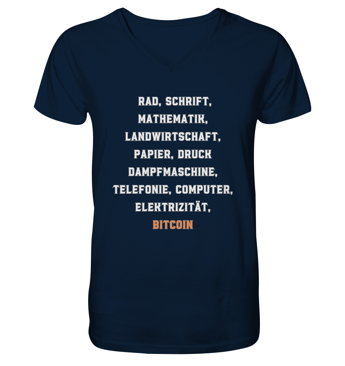 Erfindungen vom Rad bis zu BITCOIN - Mens Organic V-Neck Shirt