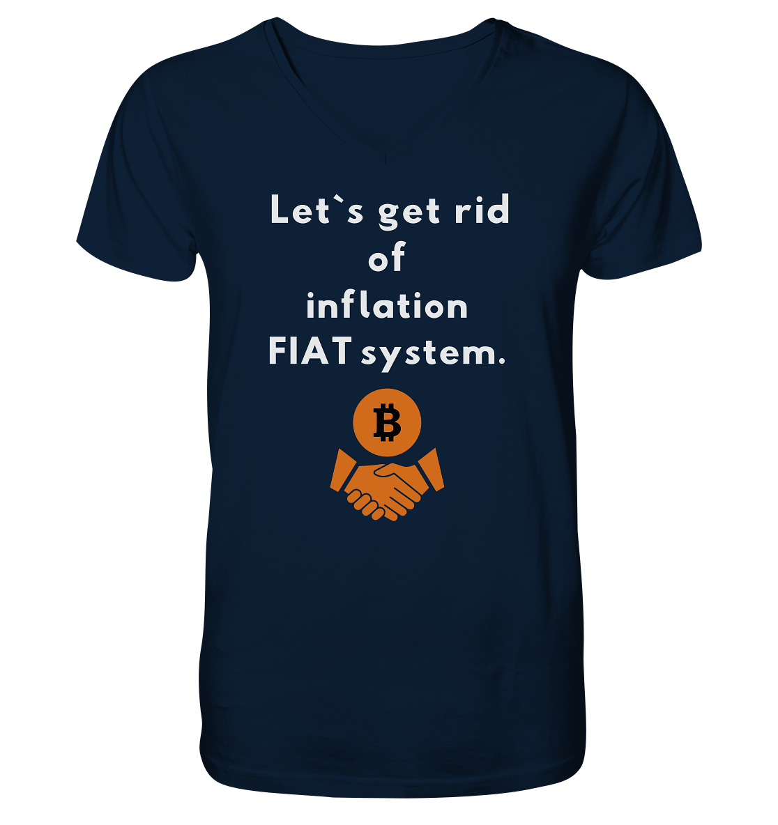 Let`s get rid of inflation FIAT system - Mens Organic V-Neck Shirt