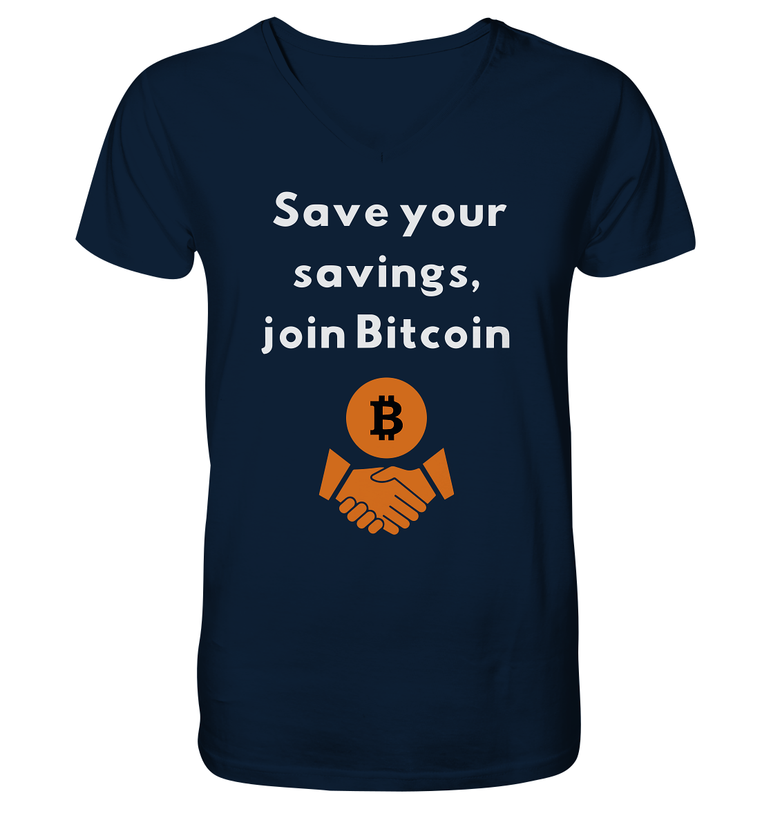Save your savings, join Bitcoin - Mens Organic V-Neck Shirt