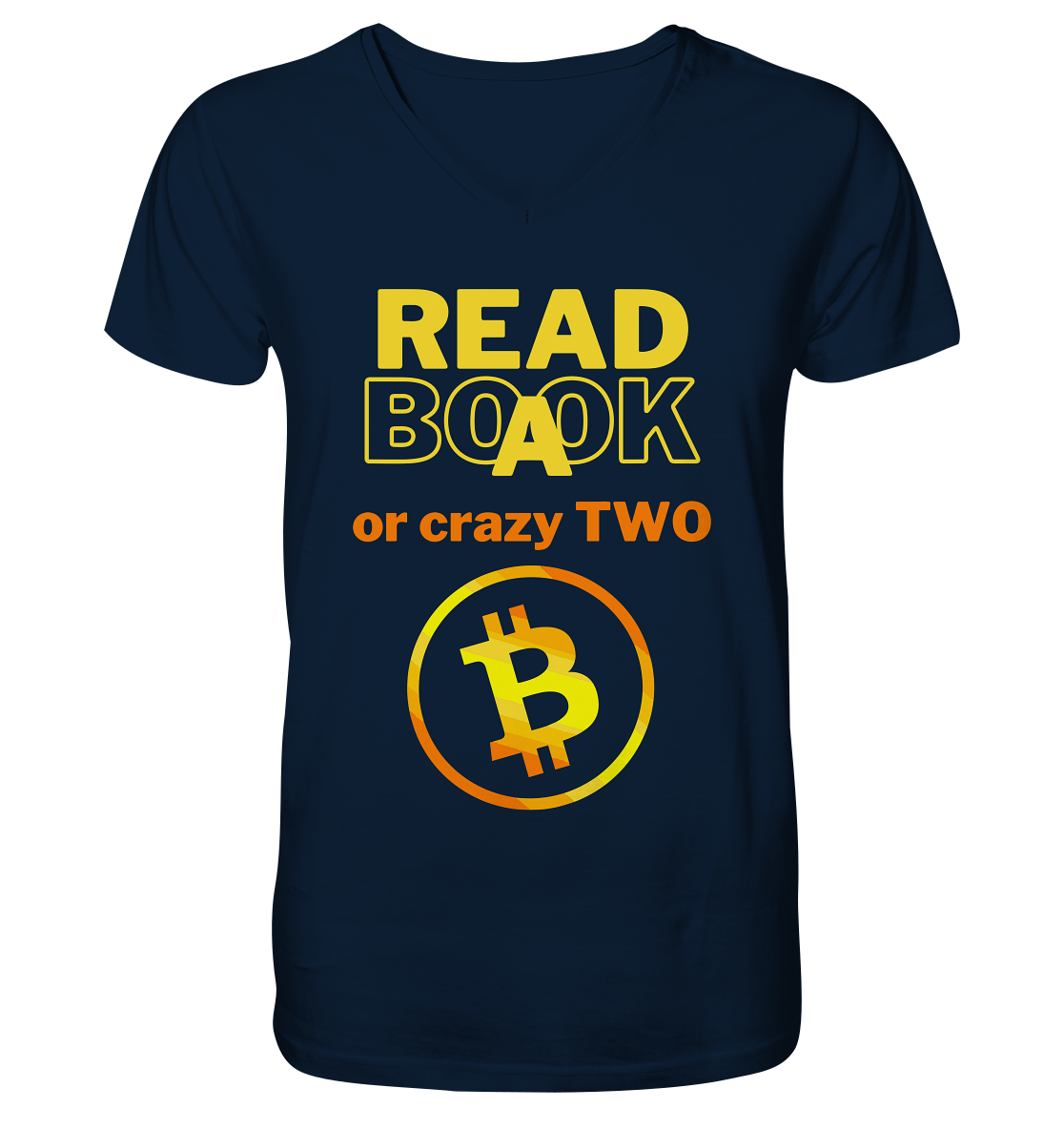 READ A BOOK or CRAZY TWO - (Variante crazy in orange) - Mens Organic V-Neck Shirt