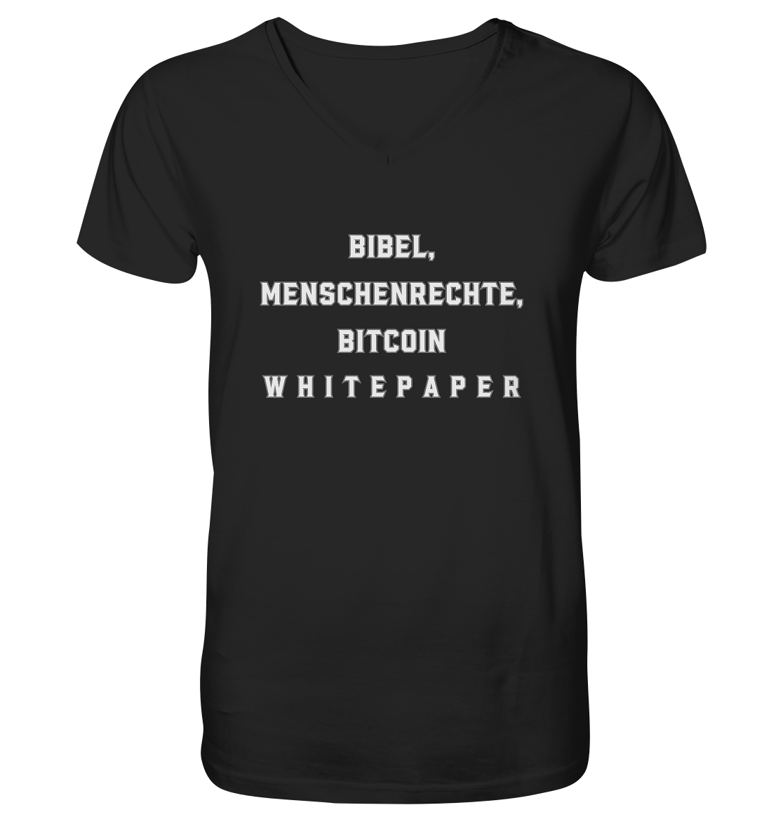 BIBEL, MENSCHENRECHTE, BITCOIN W H I T E P A P E R - Mens Organic V-Neck Shirt